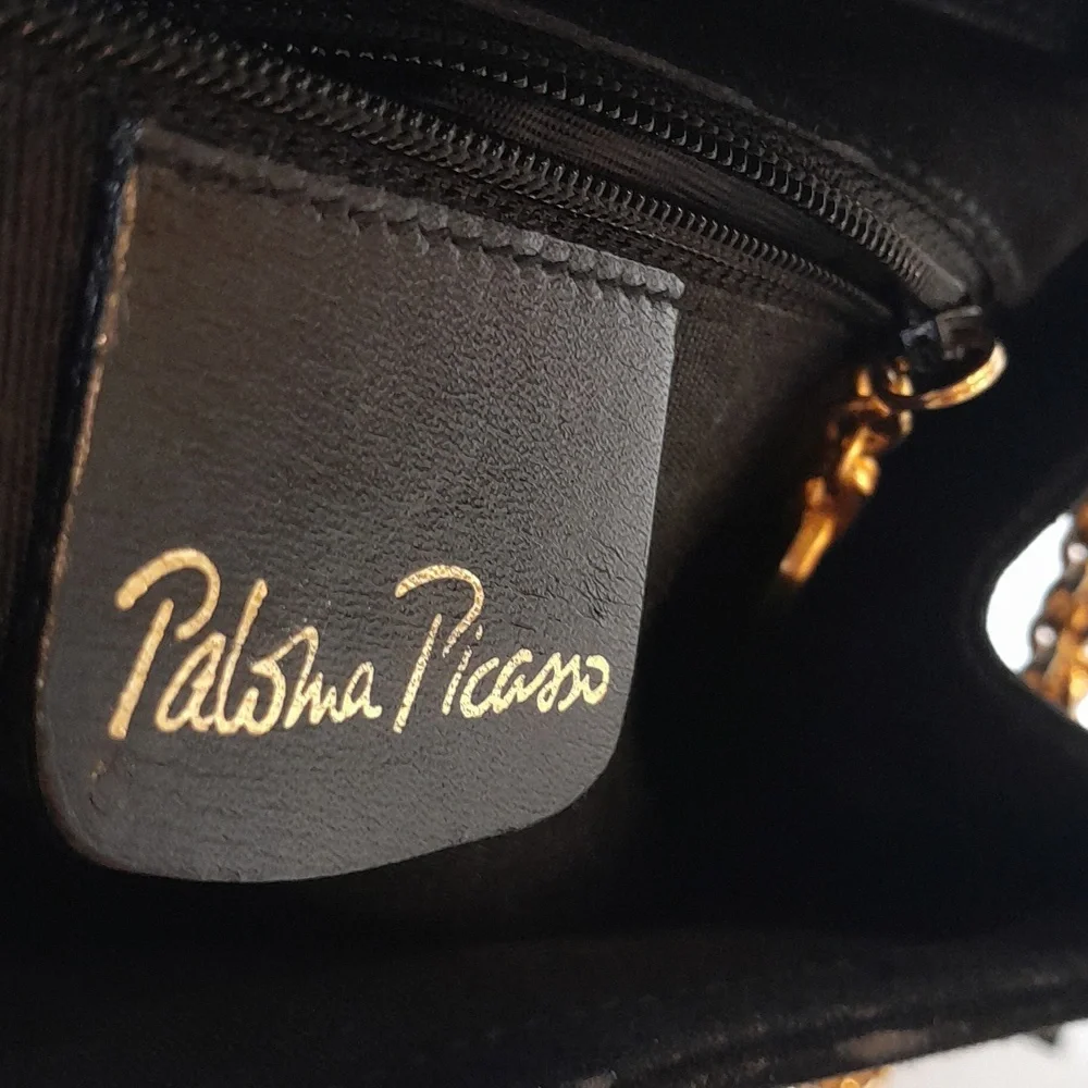 Paloma Picasso  Vintage Suede Chain Cross body Bag! - Picture 4 of 15